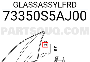 Honda 73350S5AJ00 GLASSASSYLFRD