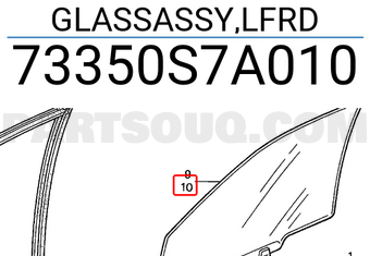 Honda 73350S7A010 GLASSASSY,LFRD