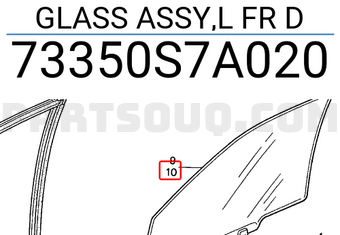 Honda 73350S7A020 GLASS ASSY,L FR D