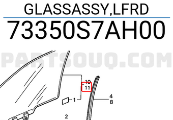 Honda 73350S7AH00 GLASSASSY,LFRD