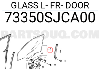 Honda 73350SJCA00 GLASS L- FR- DOOR