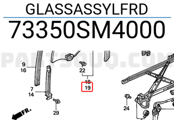 Honda 73350SM4000 GLASSASSYLFRD