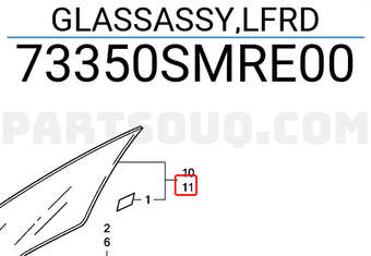 Honda 73350SMRE00 GLASSASSY,LFRD