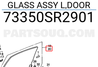 Honda 73350SR2901 GLASS ASSY L,DOOR