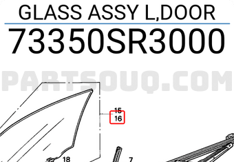 Honda 73350SR3000 GLASS ASSY L,DOOR