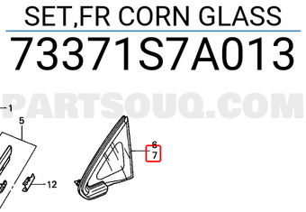 Honda 73371S7A013 SET,FR CORN GLASS