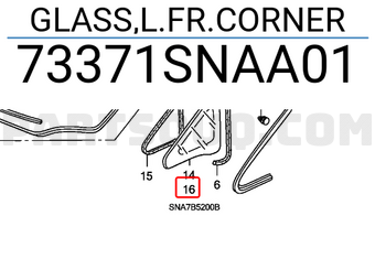 Honda 73371SNAA01 GLASS,L.FR.CORNER