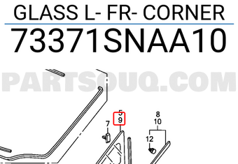 Honda 73371SNAA10 GLASS L- FR- CORNER