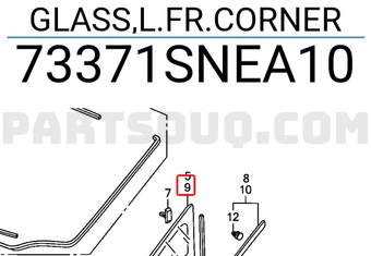 Honda 73371SNEA10 GLASS,L.FR.CORNER