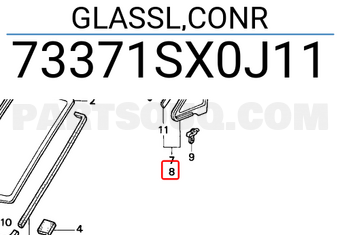 Honda 73371SX0J11 GLASSL,CONR