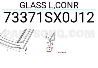 Honda 73371SX0J12 GLASS L,CONR