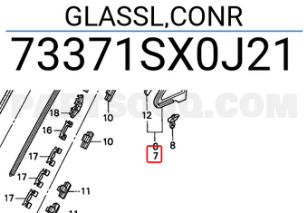 Honda 73371SX0J21 GLASSL,CONR