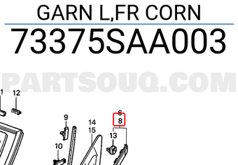 Honda 73375SAA003 GARN L,FR CORN