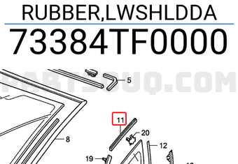 Honda 73384TF0000 RUBBER,LWSHLDDA