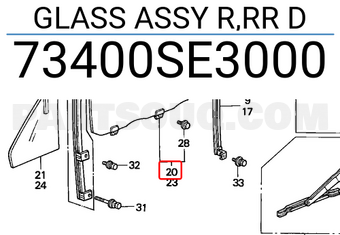 Honda 73400SE3000 GLASS ASSY R,RR D