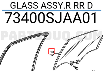 Honda 73400SJAA01 GLASS ASSY,R RR D