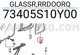 Honda 73405S10Y00 GLASSR,RRDOORQ