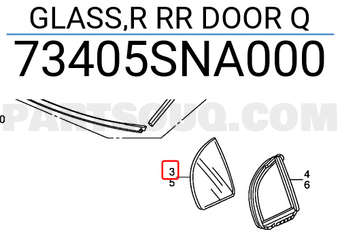 Honda 73405SNA000 GLASS,R RR DOOR Q