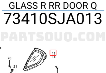 Honda 73410SJA013 GLASS R RR DOOR Q