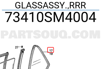 Honda 73410SM4004 GLASSASSY.,RRR