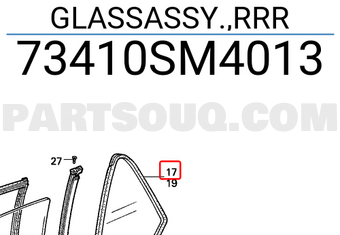 Honda 73410SM4013 GLASSASSY.,RRR