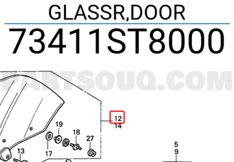 Honda 73411ST8000 GLASSR,DOOR