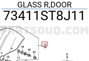 Honda 73411ST8J11 GLASS R,DOOR