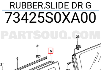 Honda 73425S0XA00 RUBBER,SLIDE DR G