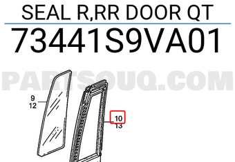 Honda 73441S9VA01 SEAL R,RR DOOR QT