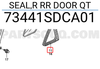 Honda 73441SDCA01 SEAL,R RR DOOR QT