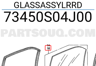 Honda 73450S04J00 GLASSASSYLRRD