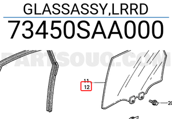 Honda 73450SAA000 GLASSASSY,LRRD