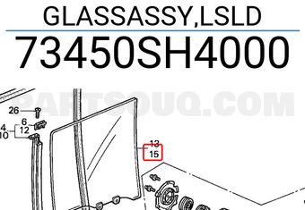 Honda 73450SH4000 GLASSASSY,LSLD