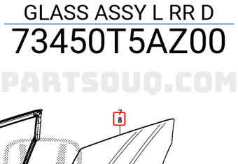 Honda 73450T5AZ00 GLASS ASSY L RR D