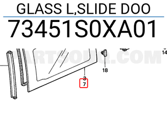 Honda 73451S0XA01 GLASS L,SLIDE DOO