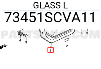 Honda 73451SCVA11 GLASS L