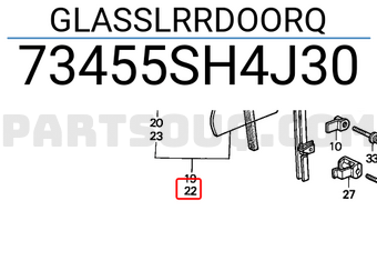 Honda 73455SH4J30 GLASSLRRDOORQ