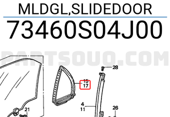 Honda 73460S04J00 MLDGL,SLIDEDOOR