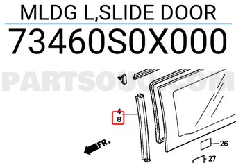 Honda 73460S0X000 MLDG L,SLIDE DOOR