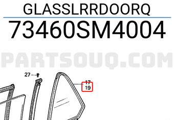 Honda 73460SM4004 GLASSLRRDOORQ