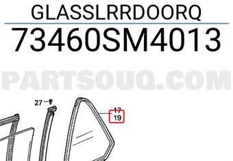 Honda 73460SM4013 GLASSLRRDOORQ