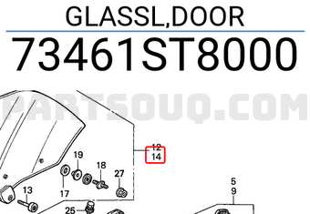Honda 73461ST8000 GLASSL,DOOR