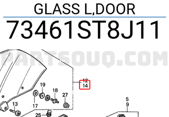 Honda 73461ST8J11 GLASS L,DOOR