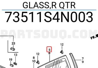 Honda 73511S4N003 GLASS,R QTR