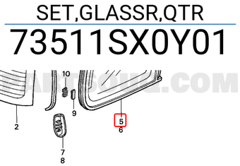 Honda 73511SX0Y01 SET,GLASSR,QTR