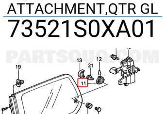 Honda 73521S0XA01 ATTACHMENT,QTR GL