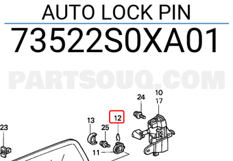 Honda 73522S0XA01 AUTO LOCK PIN