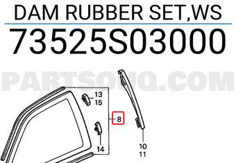 Honda 73525S03000 DAM RUBBER SET,WS