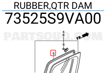 Honda 73525S9VA00 RUBBER,QTR DAM