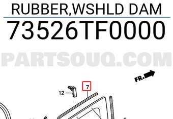Honda 73526TF0000 RUBBER,WSHLD DAM